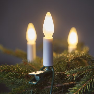 Uitbreidbaar LED buiten kerstlichtsnoer FELICIA FILAMENT 20xE10 14m wit/warmwit IP44, Gemaakt in Tsjechië