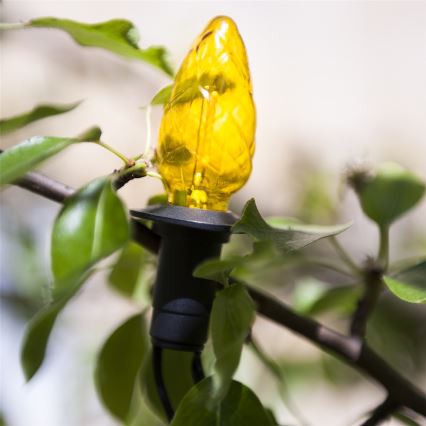 Uitbreidingsset LED-buitenslinger CONE FILAMENT 20xE10 14m gekleurd/warmwit IP44, Gemaakt in de EU