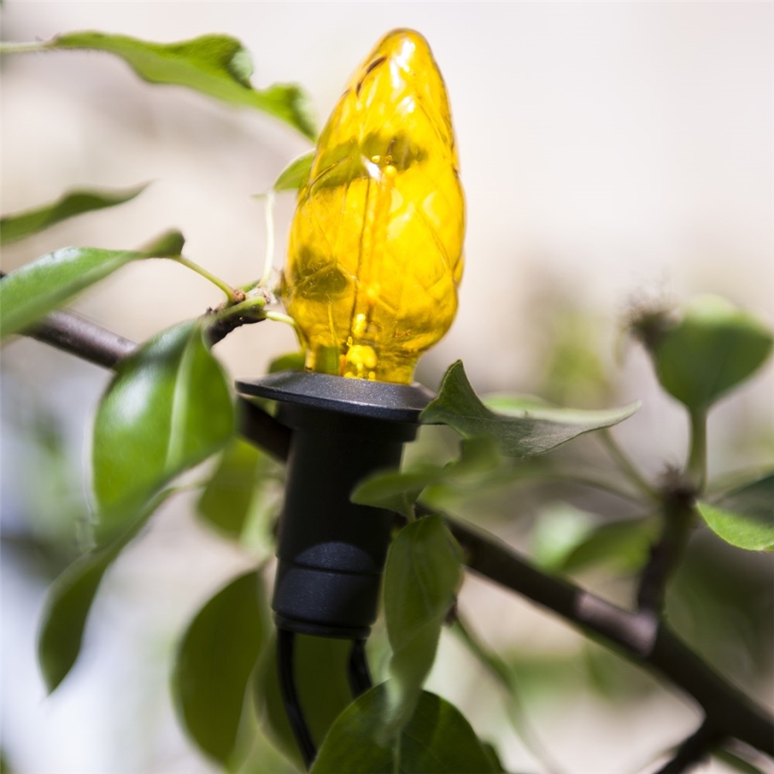 Uitbreidingsset LED-buitenslinger CONE FILAMENT 20xE10 14m gekleurd/warmwit IP44, Gemaakt in de EU