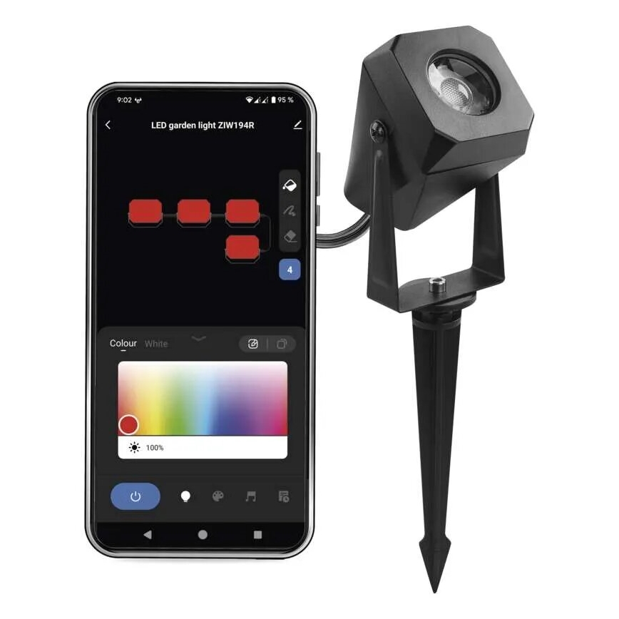 LED RGBIC dimbare buitenlamp GoSmart - uitbreiding LED/1,5W/12V 3000-6500K IP65 Wi-Fi Tuya