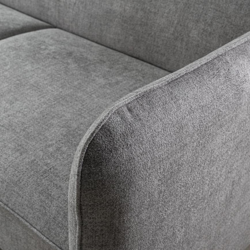 Uitklapbare hoekbank in L-vorm met opbergruimte NISA, grijs, rechts