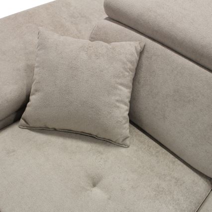 Uitklapbare L-vormige hoekbank met opbergruimte CASTELO, links, grijs