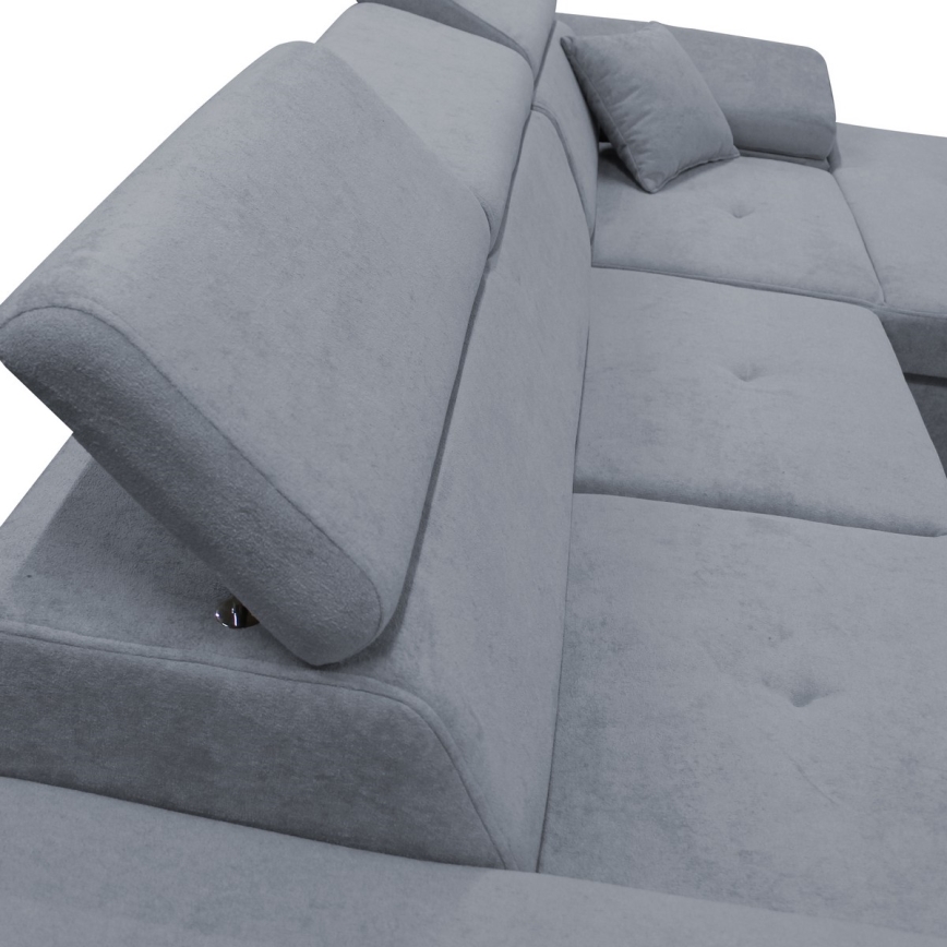 Uitklapbare L-hoekbank met opbergruimte CASTELO, rechts, donkergrijs