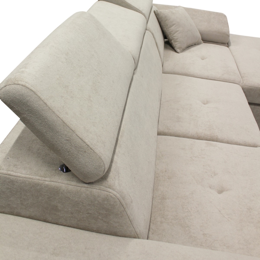 Uitklapbare L-vormige hoekbank met opbergruimte CASTELO, rechts, grijs