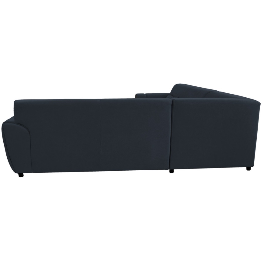 Uitschuifbare L-vormige hoekbank met opbergruimte VISEU, links, antraciet/zwart