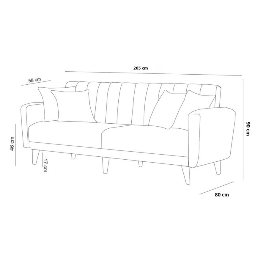 Uitklapbare tweezitsbank KITO crème