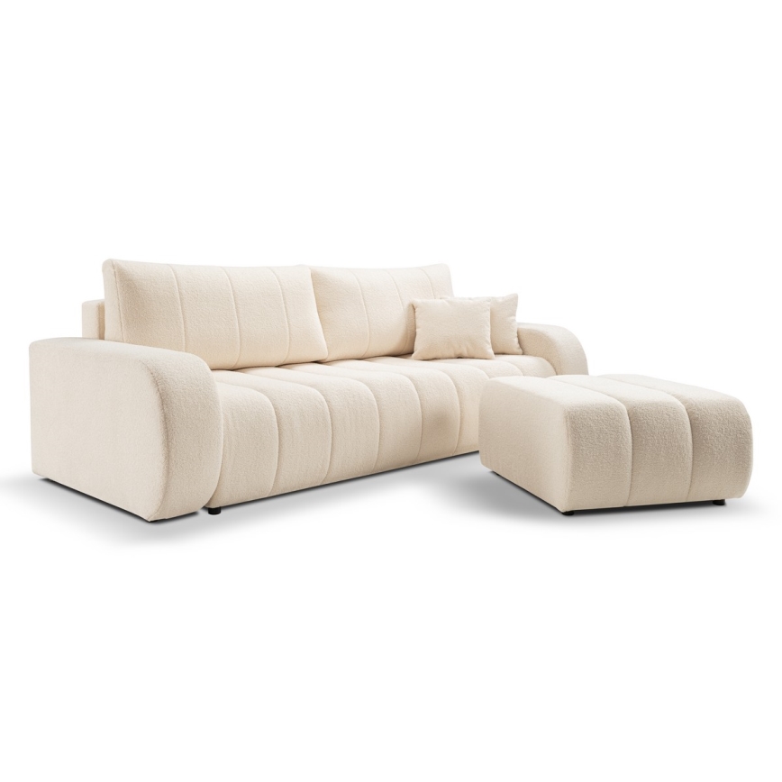 Uitschuifbare driezitsbank DESIO, beige