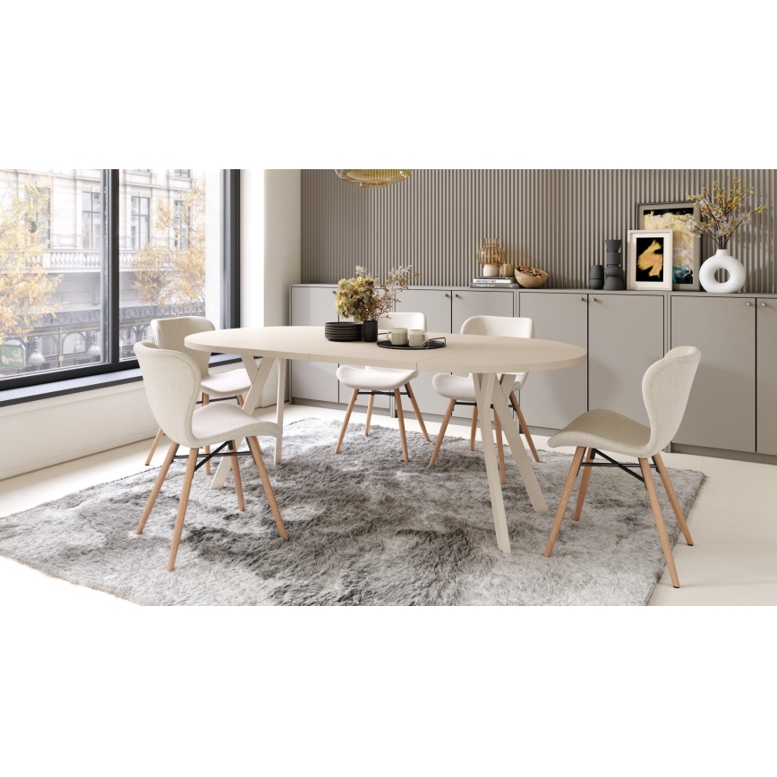 Uitschuifbare eettafel ARTUR beige