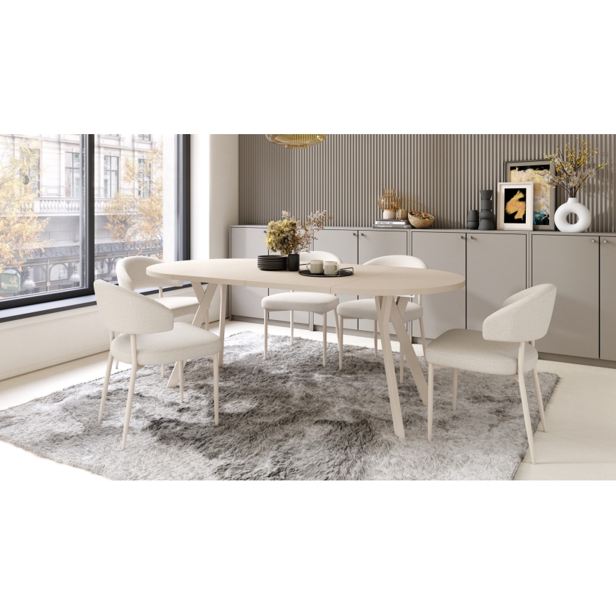 Uitschuifbare eettafel ARTUR beige