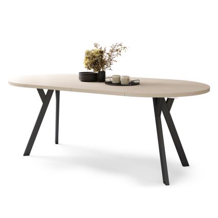 Uitschuifbare eettafel ARTUR beige/zwart