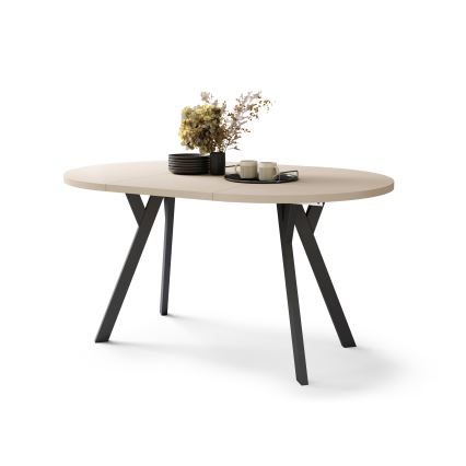 Uitschuifbare eettafel ARTUR beige/zwart