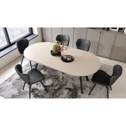 Uitschuifbare eettafel ARTUR beige/zwart