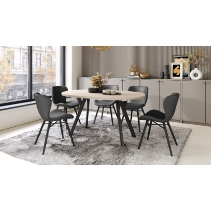 Uitschuifbare eettafel ARTUR beige/zwart