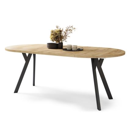 Uitschuifbare eettafel ARTUR eik craft/zwart