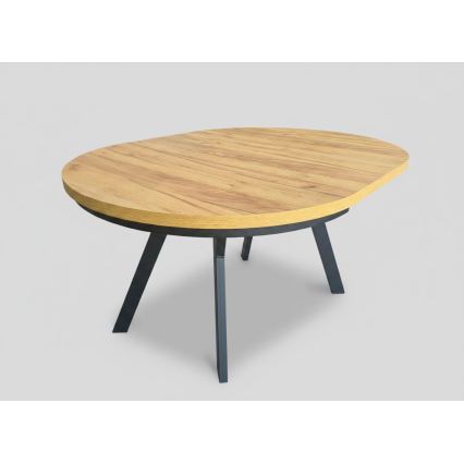 Uitschuifbare eettafel CENTRO 100/140x77 cm craft eiken/zwart
