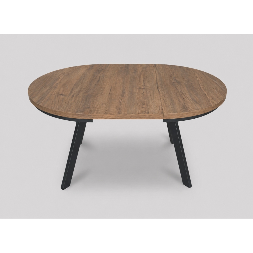 Uitschuifbare eettafel CENTRO 100/140x77 cm eik Lefkas/zwart