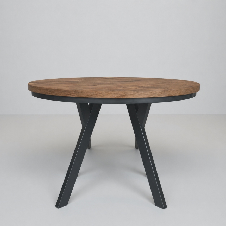 Uitschuifbare eettafel CENTRO 100/140x77 cm eik Lefkas/zwart