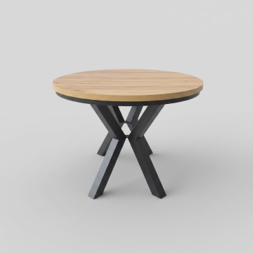 Uitschuifbare eettafel CONVI 100/140x73 cm eik craft/zwart