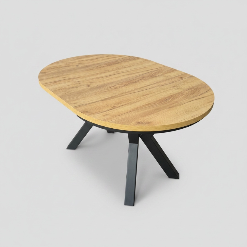 Uitschuifbare eettafel CONVI 100/140x73 cm eik craft/zwart