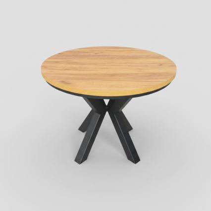 Uitschuifbare eettafel CONVI 100/140x73 cm eik craft/zwart