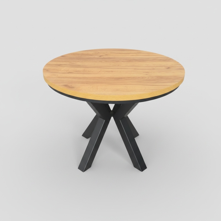 Uitschuifbare eettafel CONVI 100/140x73 cm eik craft/zwart