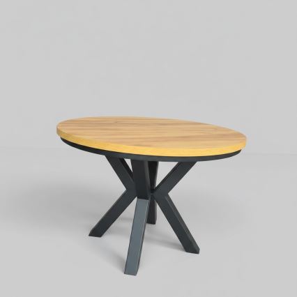 Uitschuifbare eettafel CONVI 100/140x73 cm eik craft/zwart