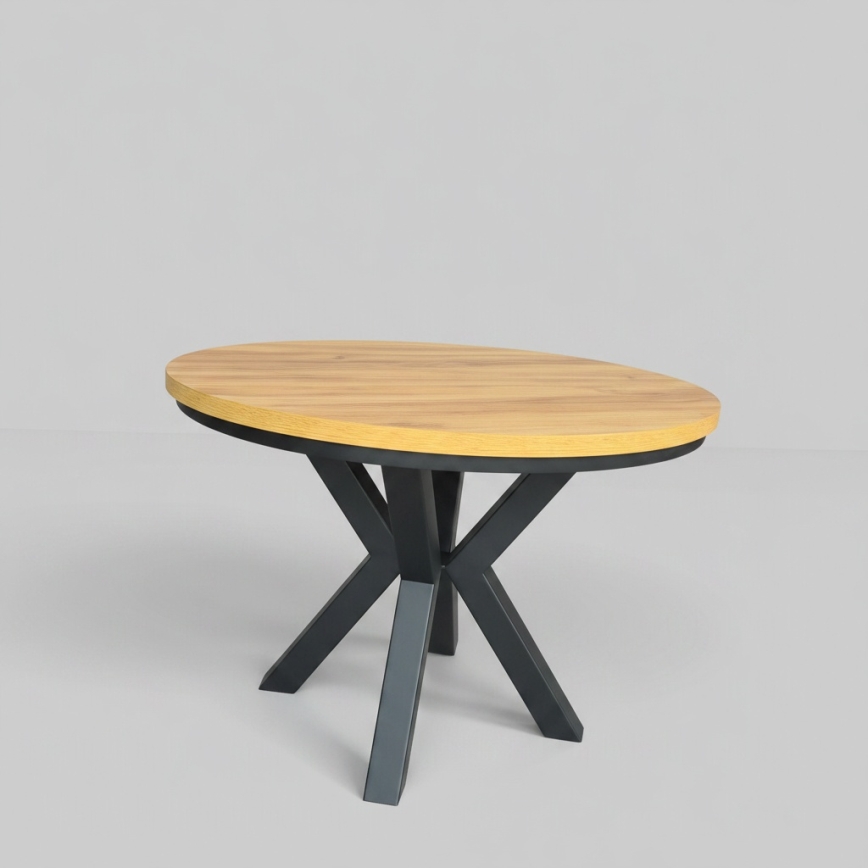 Uitschuifbare eettafel CONVI 100/140x73 cm eik craft/zwart