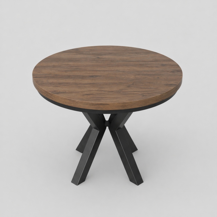 Uitschuifbare eettafel CONVI 100/140x73 cm Lefkas eik/zwart