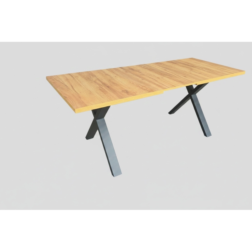 Uitschuifbare eettafel DOMO 150/190x80 cm craft eiken/zwart