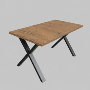 Uitschuifbare eettafel DOMO 150/190x80 cm lefkas eik/zwart