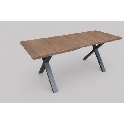 Uitschuifbare eettafel DOMO 150/190x80 cm lefkas eik/zwart