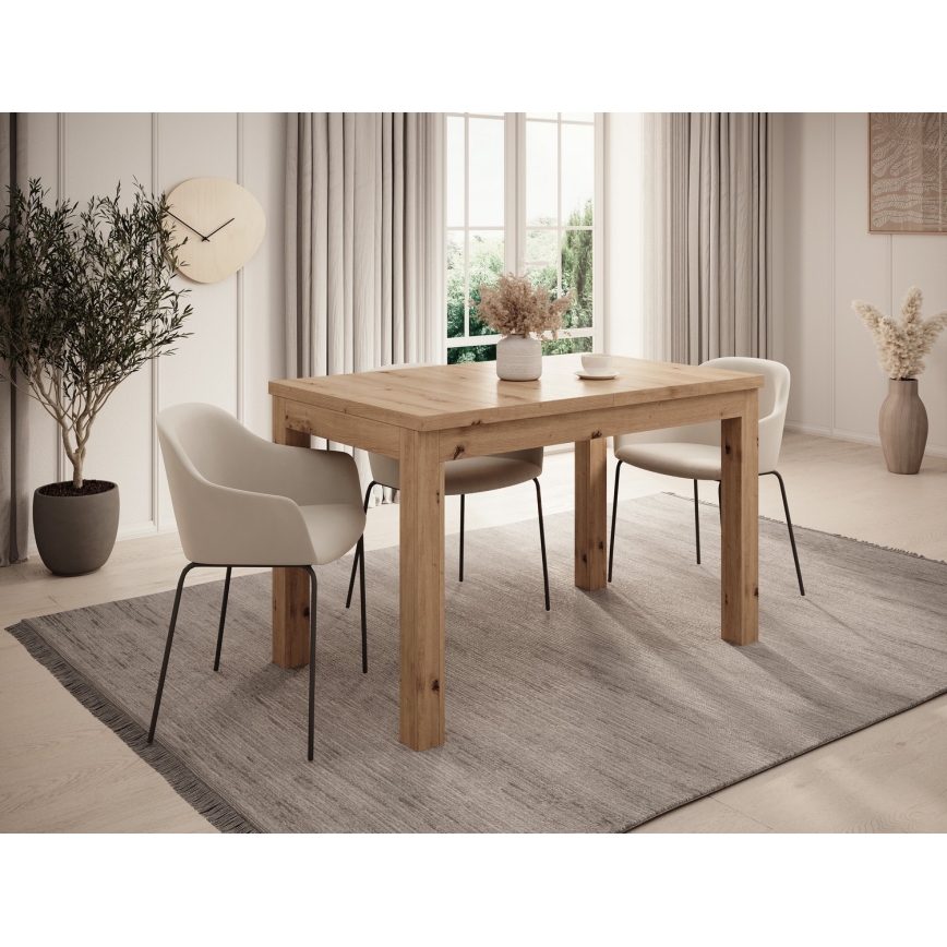 Uitschuifbare eettafel DOO 120/160x75 cm eiken artisan