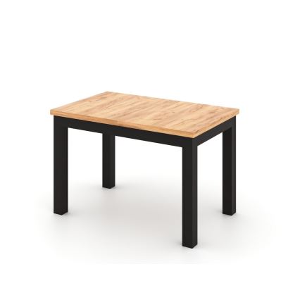 Uitschuifbare eettafel DOO artisan eiken/zwart