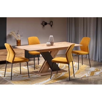 Uitschuifbare eettafel DROM 130/175x85 cm Wotan eik/zwart