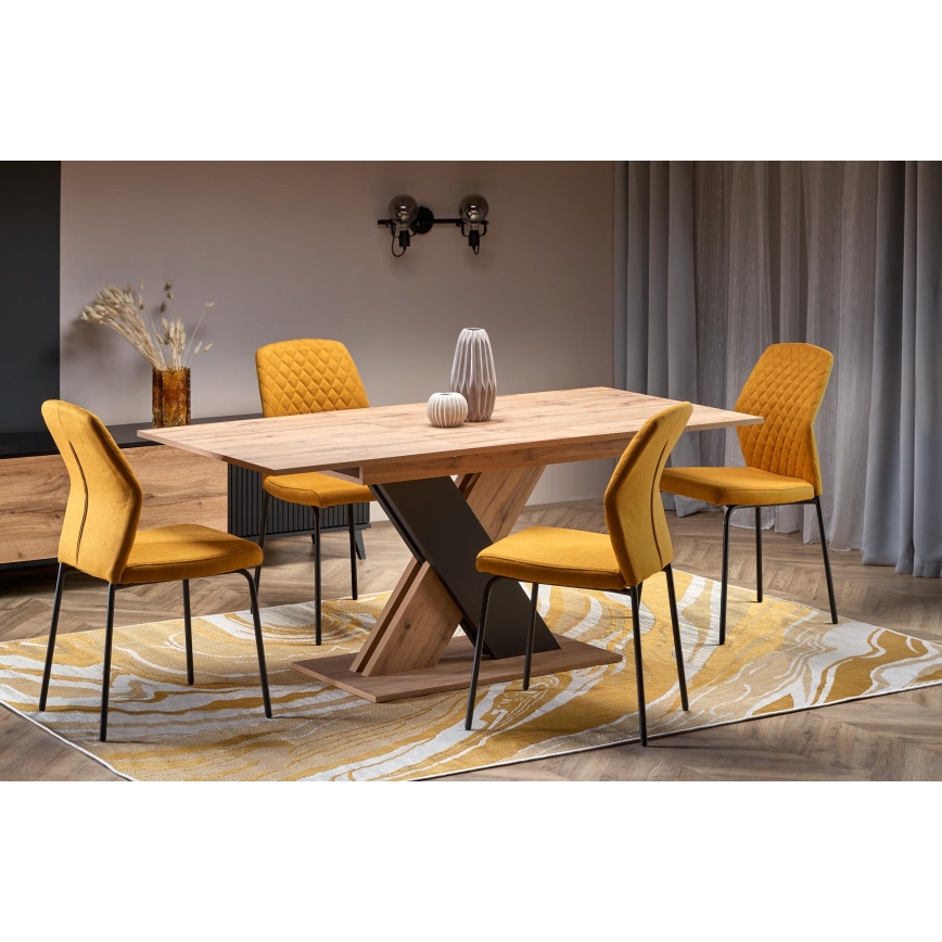 Uitschuifbare eettafel DROM 130/175x85 cm Wotan eik/zwart