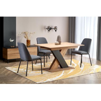 Uitschuifbare eettafel DROM 130/175x85 cm Wotan eik/zwart