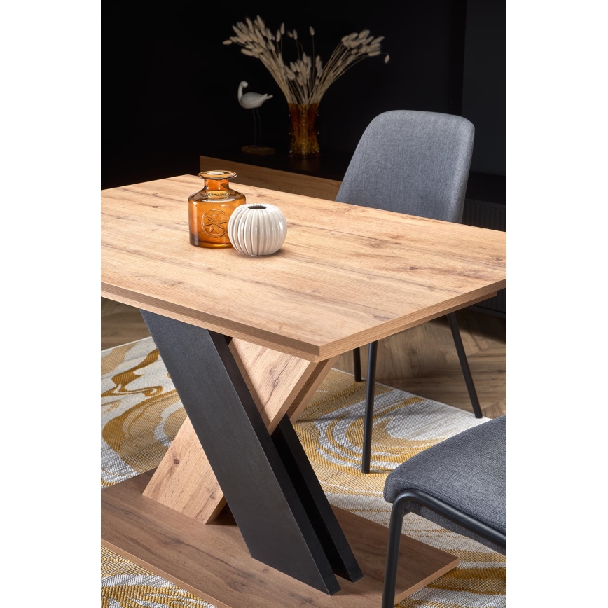 Uitschuifbare eettafel DROM 130/175x85 cm Wotan eik/zwart