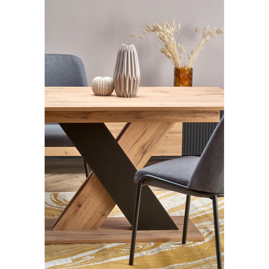 Uitschuifbare eettafel DROM 130/175x85 cm Wotan eik/zwart