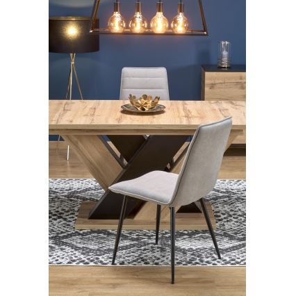 Uitschuifbare eettafel DROM 160/200x90 cm eik wotan/zwart