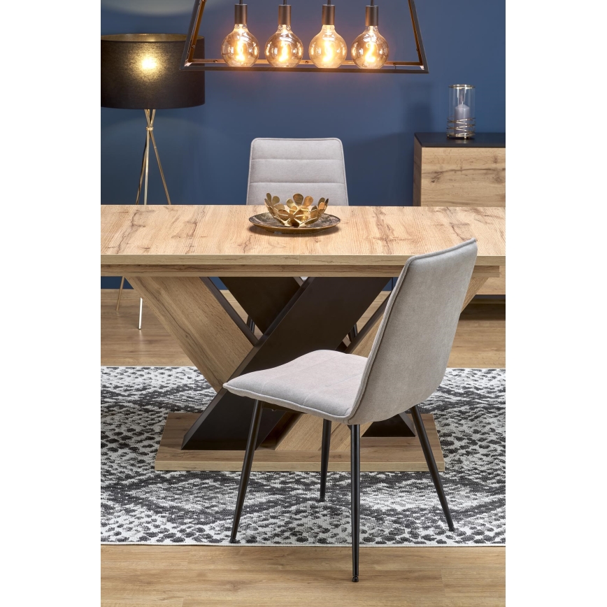 Uitschuifbare eettafel DROM 160/200x90 cm eik wotan/zwart