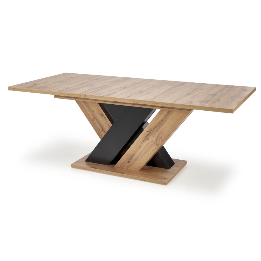 Uitschuifbare eettafel DROM 160/200x90 cm eik wotan/zwart