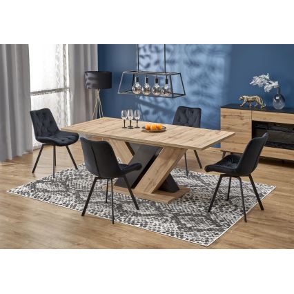 Uitschuifbare eettafel DROM 160/200x90 cm eik wotan/zwart