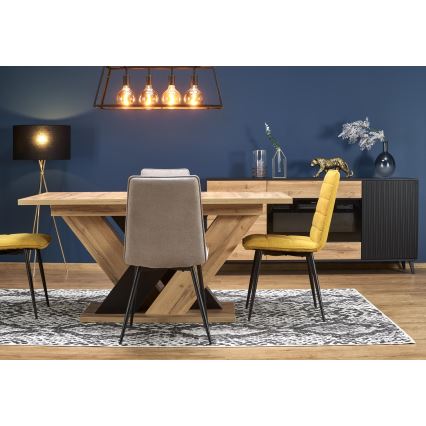 Uitschuifbare eettafel DROM 160/200x90 cm eik wotan/zwart