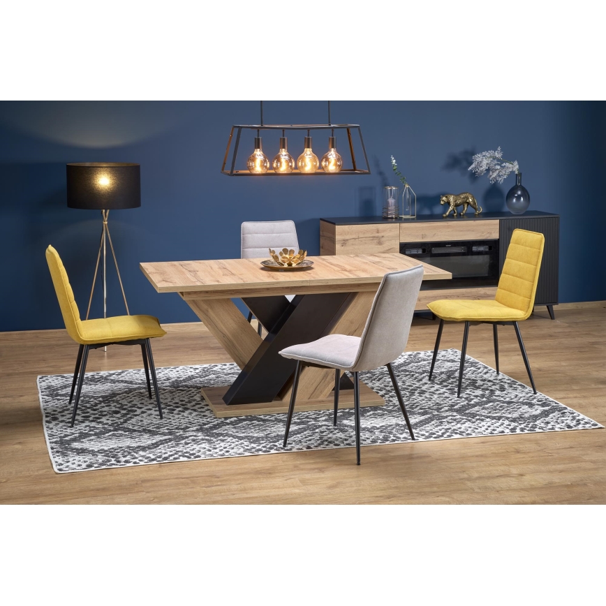 Uitschuifbare eettafel DROM 160/200x90 cm eik wotan/zwart