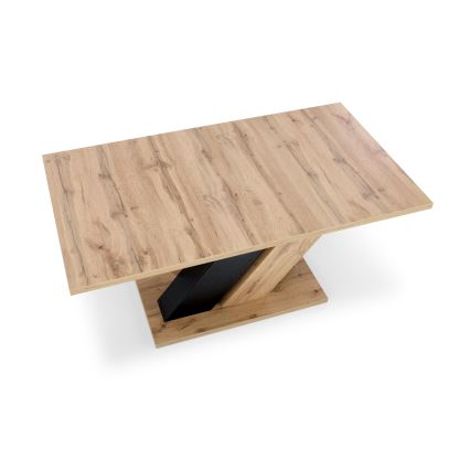 Uitschuifbare eettafel DROM 160/200x90 cm eik wotan/zwart