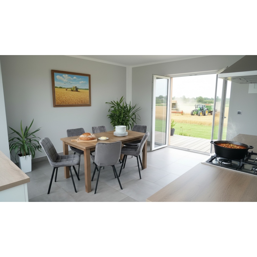 Uitschuifbare eettafel LIAM eiken