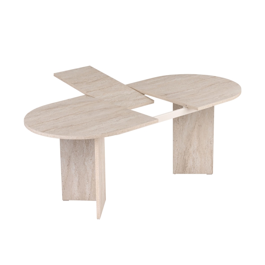 Uitschuifbare eettafel NEL 160x90 cm travertijn