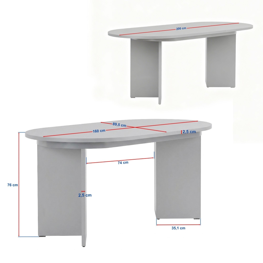 Uitschuifbare eettafel NEL 160x90 cm travertijn