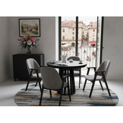 Uitschuifbare eettafel NEXUS 100/140x77 cm zwart