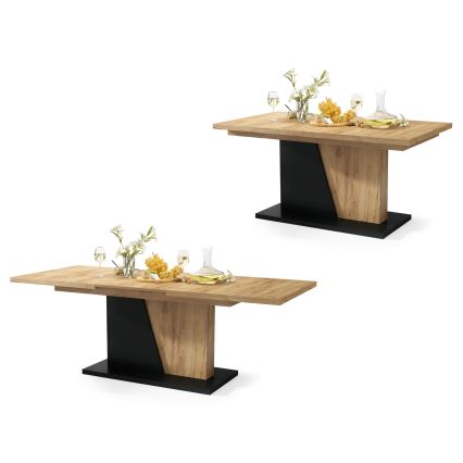 Uitschuifbare eettafel NINO craft eiken/zwart